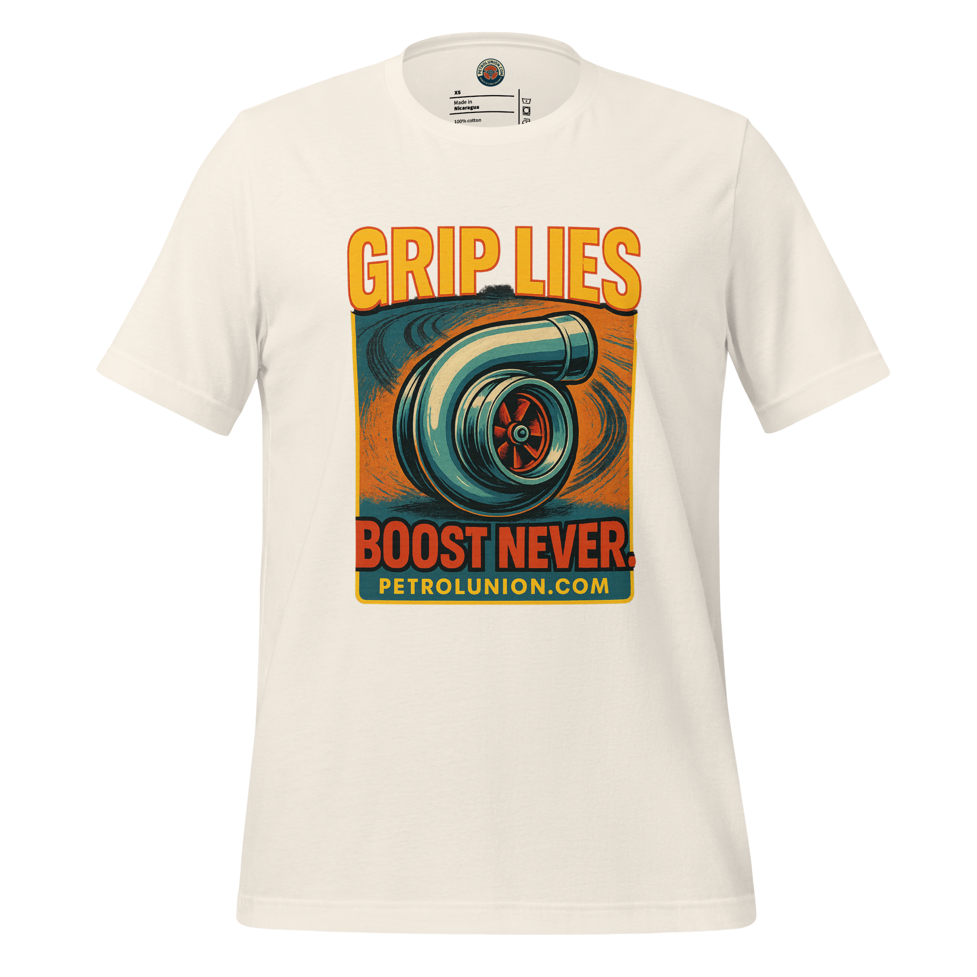 GRIP LIES. BOOST NEVER - Vintage White Tee