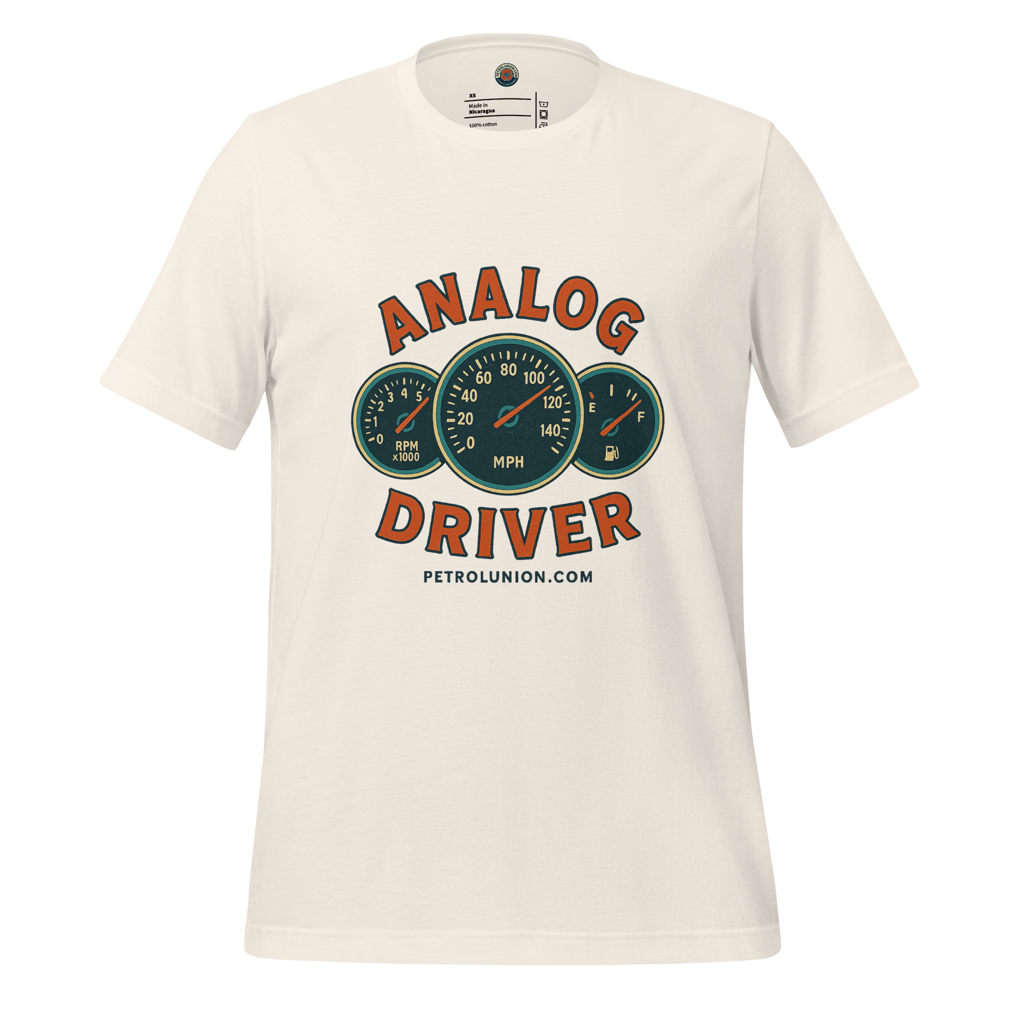 ANALOG DRIVER — GAUGES DON’T LIE -Vintage White Tee