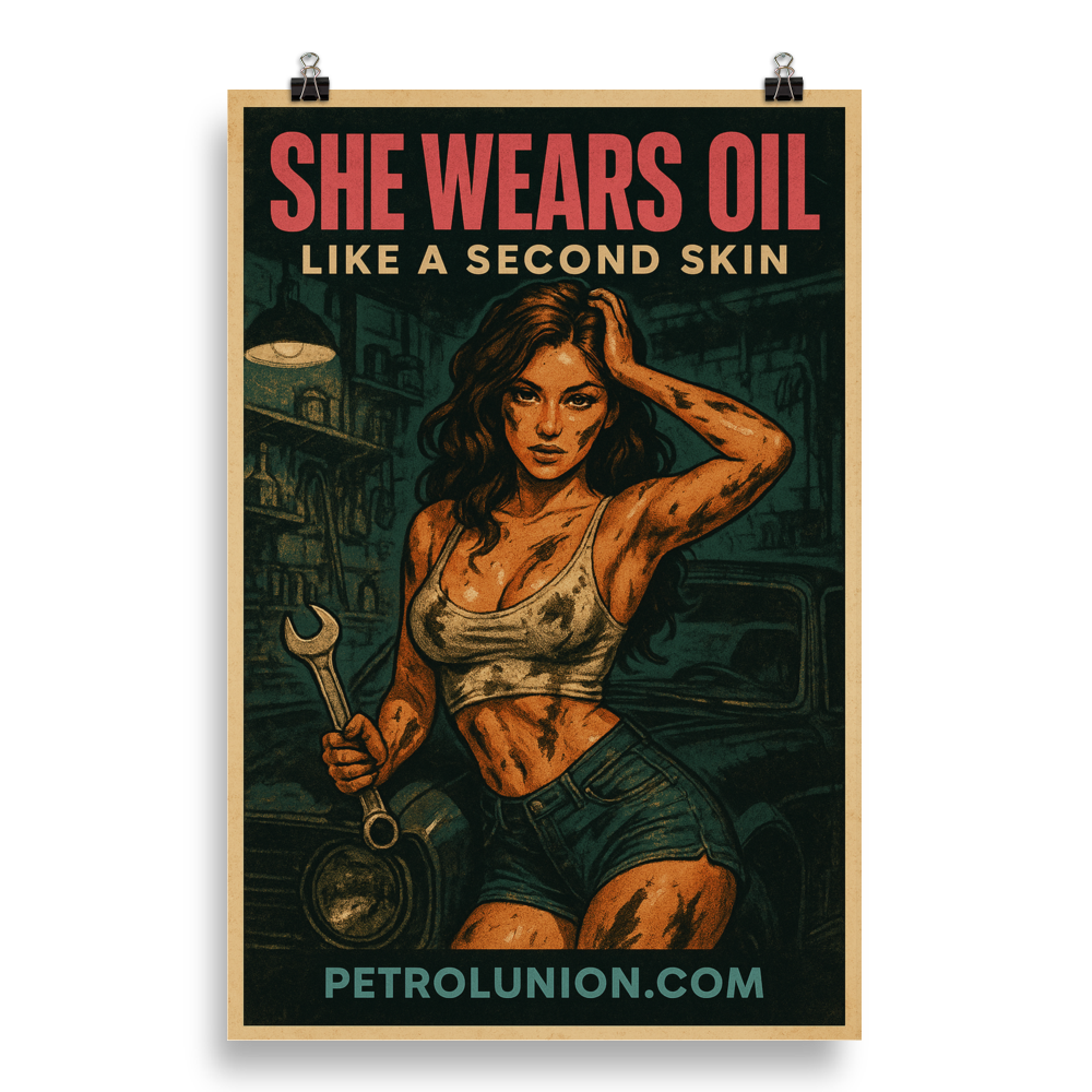 “She Wears Oil Like a Second Skin - Poster