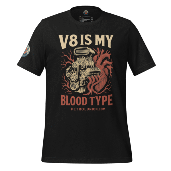 V8 IS MY BLOOD TYPE - Vintage Black Tee
